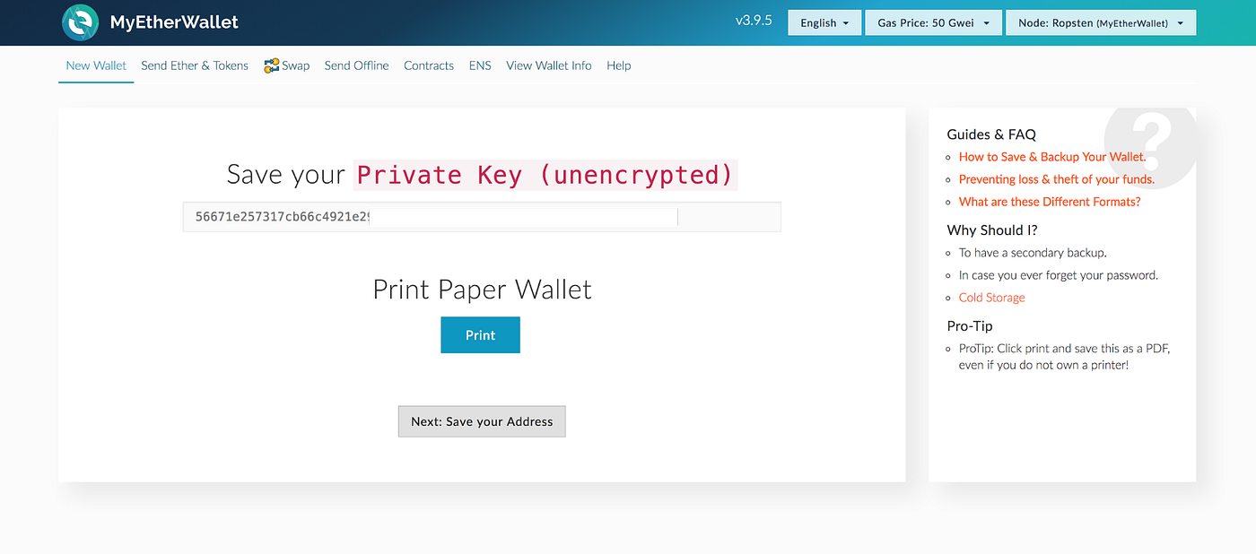 How to create an ETH wallet to hold Varyon | by Blue Frontiers | Medium