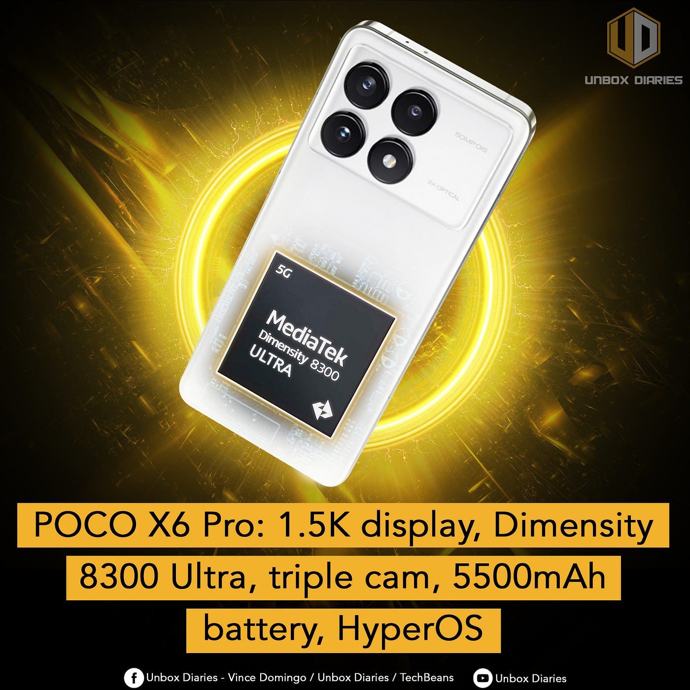 Poco X6 Pro 5G Dimensity 8300-Ultra Processor 8GB/12GB + 256GB/512GB 64MP  Camera Xiaomi HyperOS