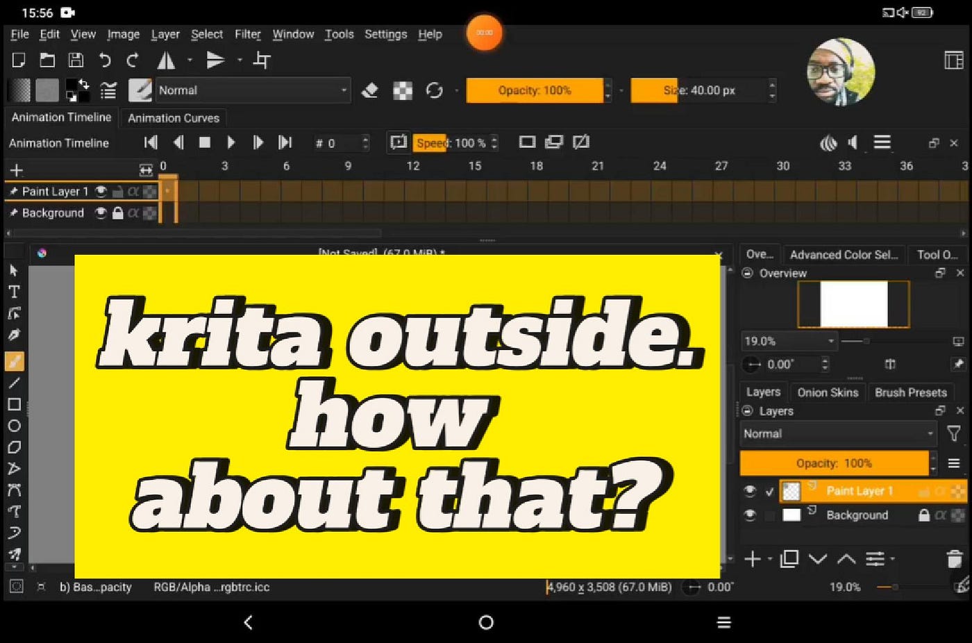 1st time animating on Krita, outdoor in a parc !
