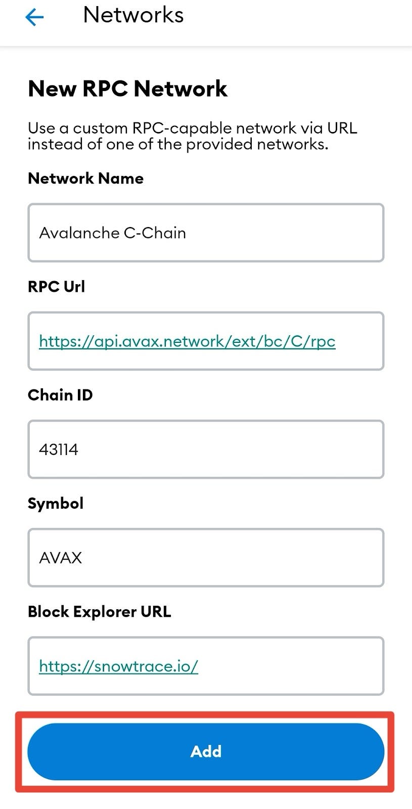 How to Add an Avalanche C-Chain RPC to Metamask | by Raissa Gomes | Seedify  | Medium