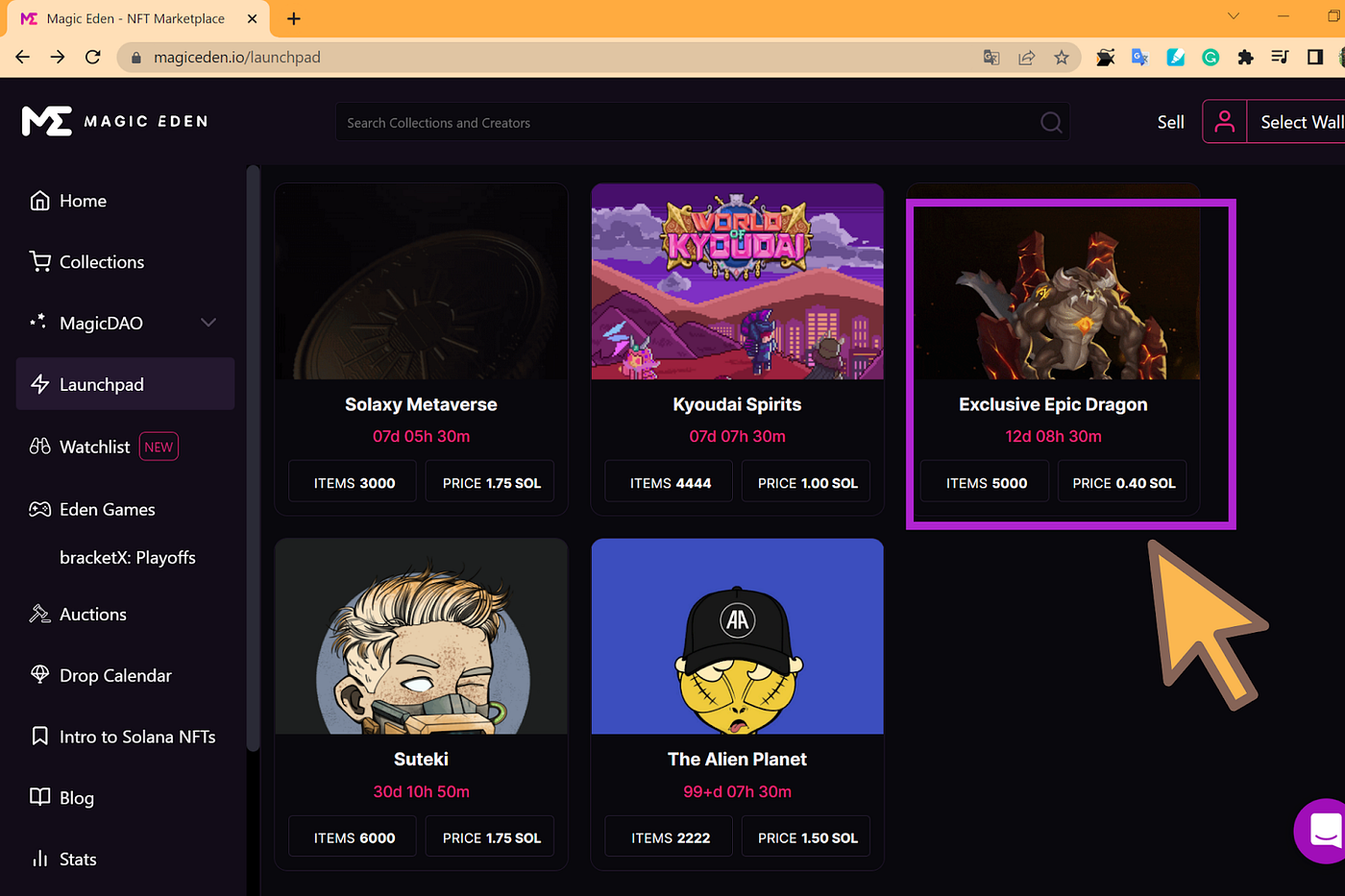 Guidelines for minting NFT on Magic Eden | by DragonWar Official | Medium