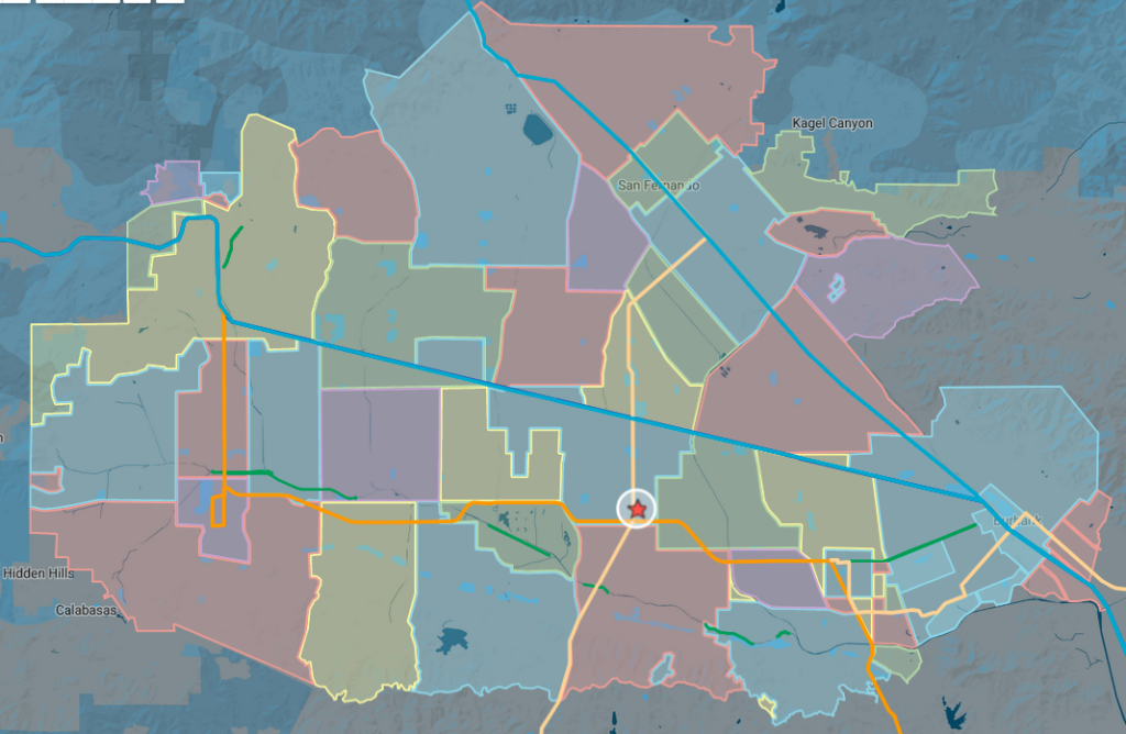 san fernando valley zip code map