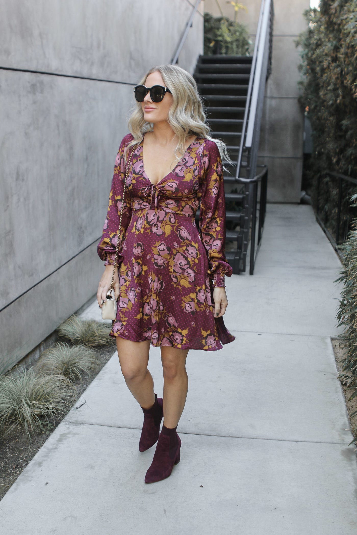 princess polly baby blue dress 3 Tips to Style a Floral Dress in Winter | by HaggleKat