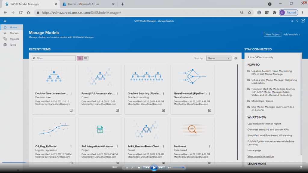 Running Python models in SAS using Kubernetes volumes and Azure