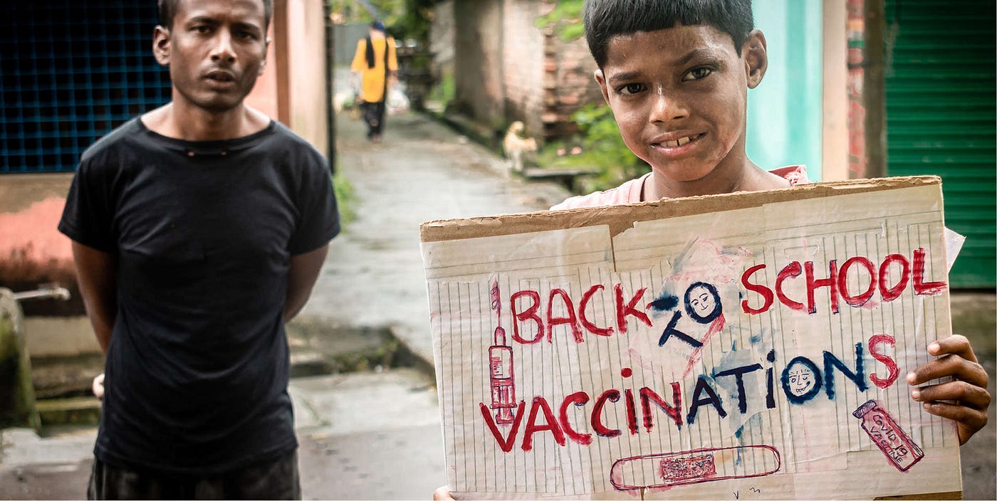 In view of the rise in cases of Omicron variant of COVID-19, the government has started vaccination for children in the 15–18 age group from 3rd January 2022. This will also aid in education normalization in schools. Source: Wikimedia Commons | Press Information Bureau