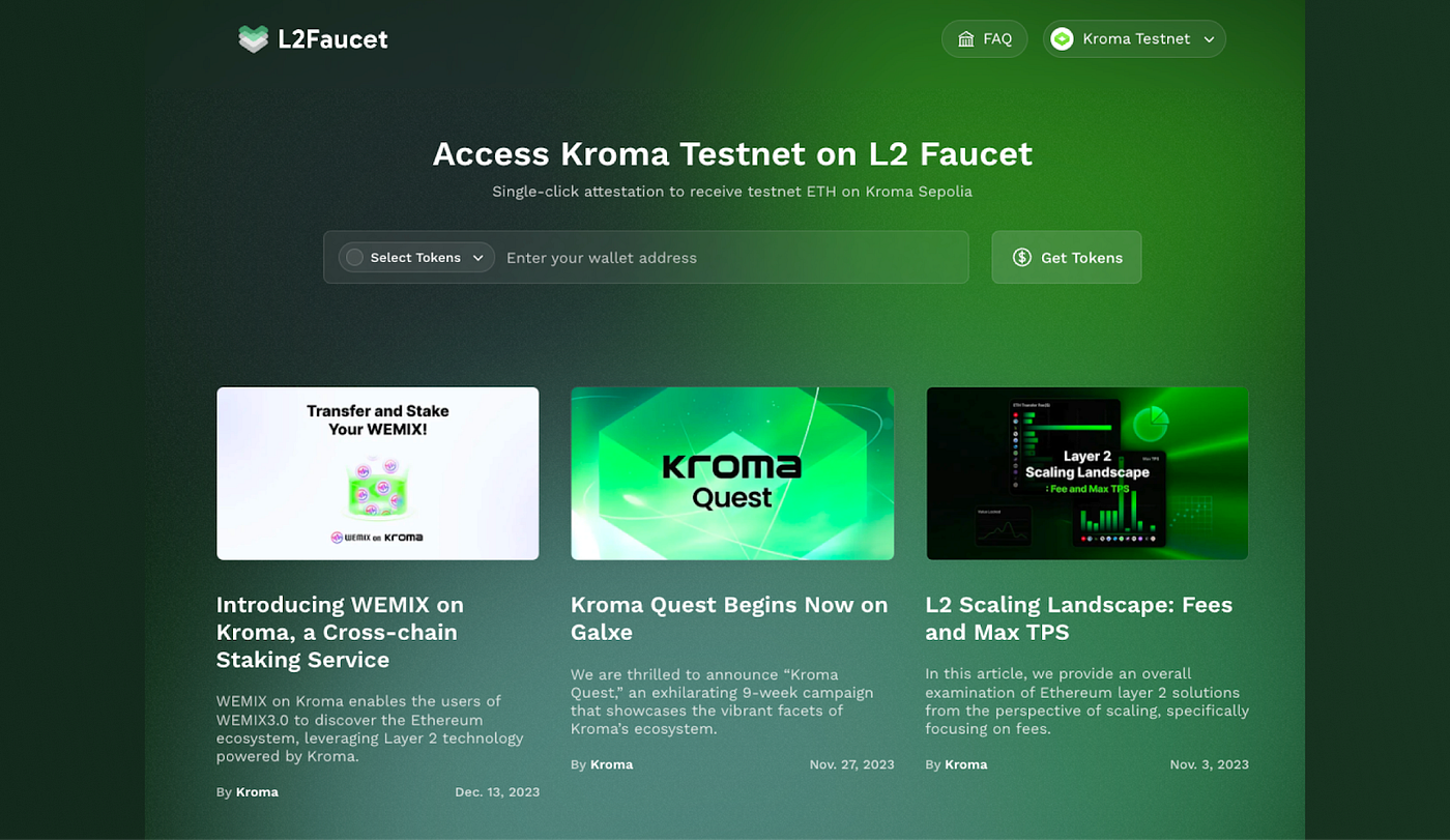 L2 Faucet and 1RPC now support Kroma | by Automata Network | Automata  Network