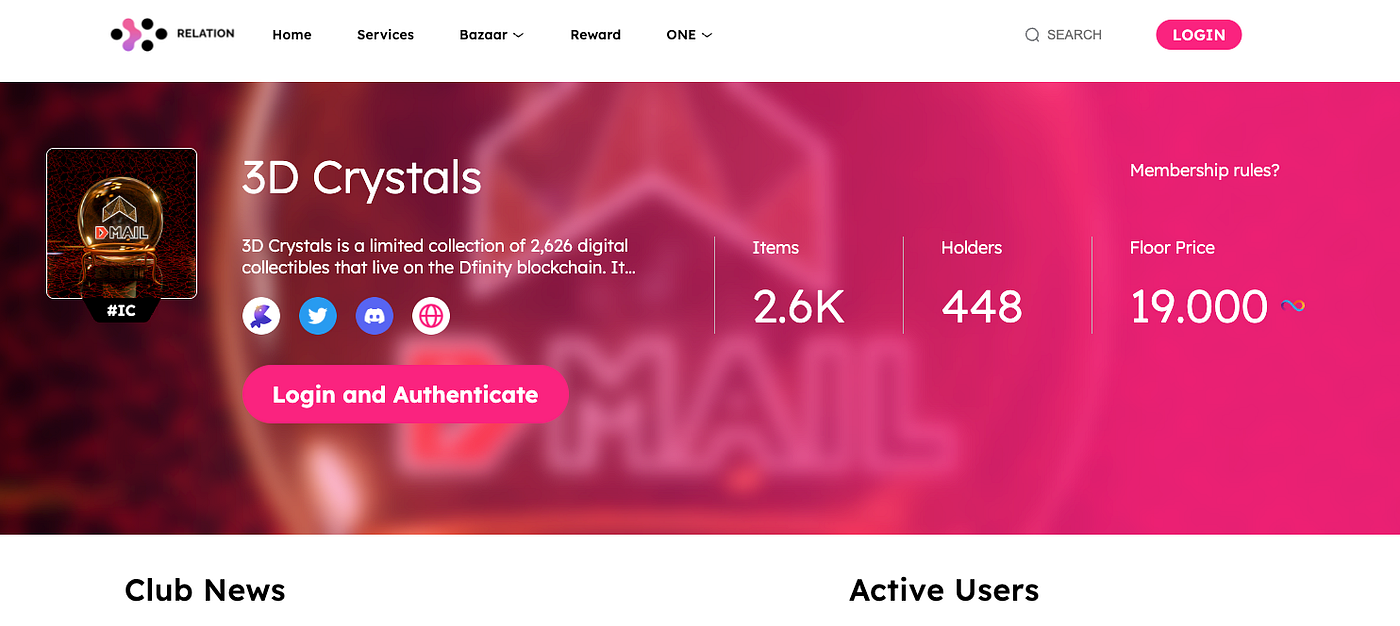 Relation NFT Club Embraces 3D Crystal with CCC Protocol API Support to  Boost IC Club Prosperity | by Relation Labs | Relation Blog