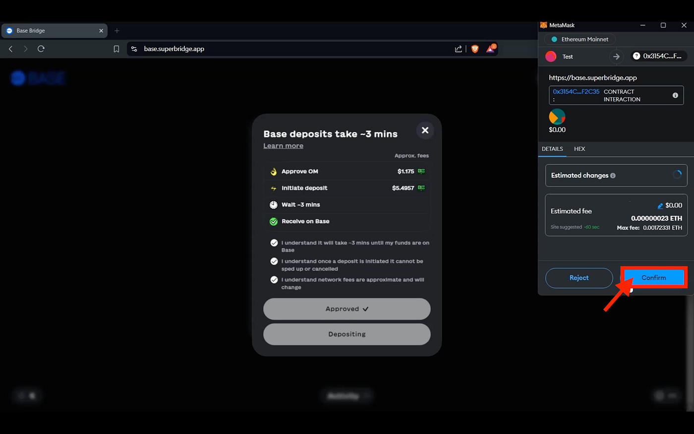 Step-by-step Guide on How to Bridge OM Tokens from Ethereum (ETH) to Base  Network | by MANTRA | Medium