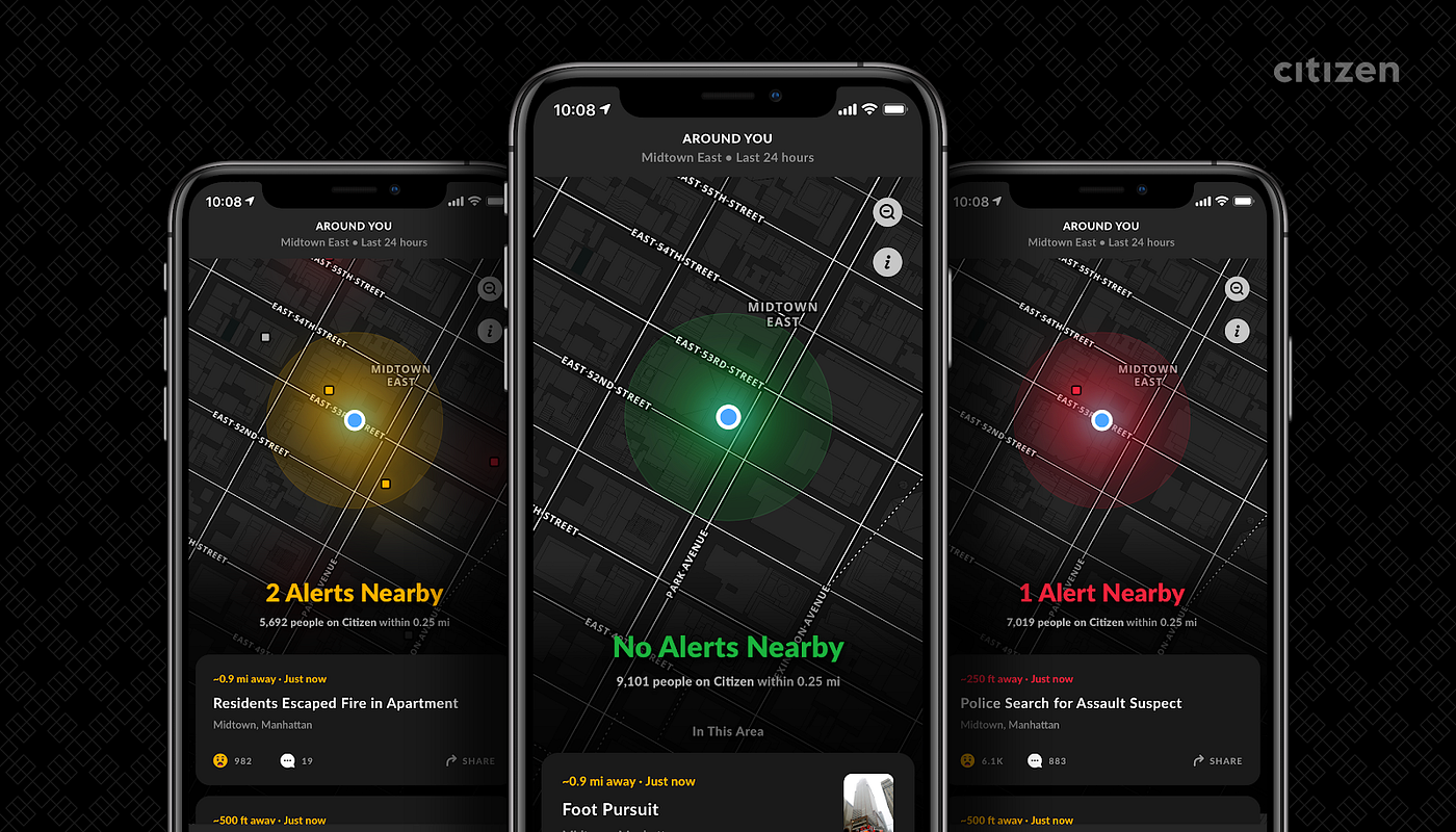 The New Citizen Home Screen. Introducing a new way to stay safe and… | by  Citizen | CITIZEN Blog | Medium