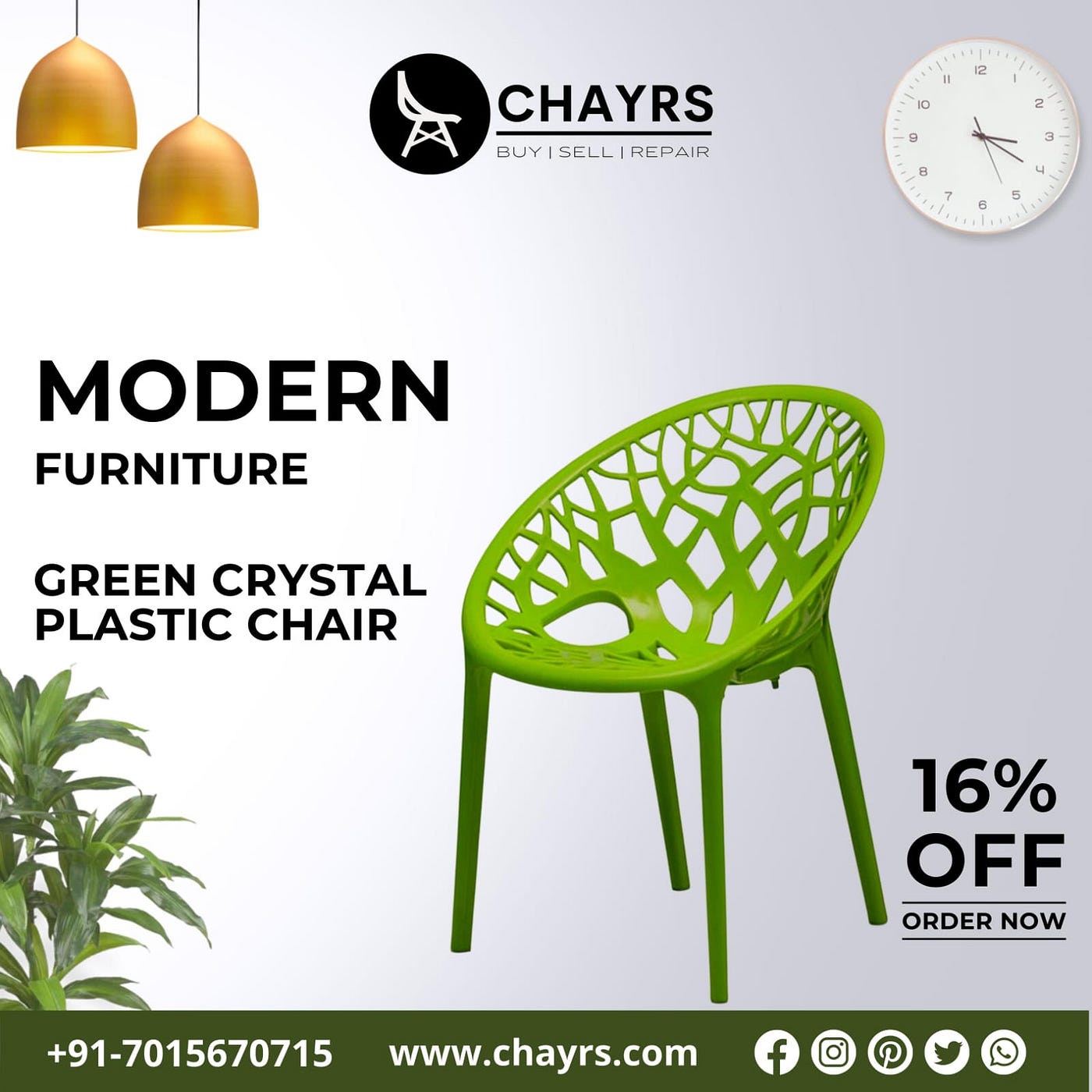 Crystal deals plastic chair