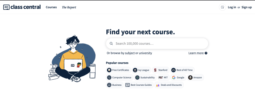 Class Central, a search engine to find the best MOOCs and online