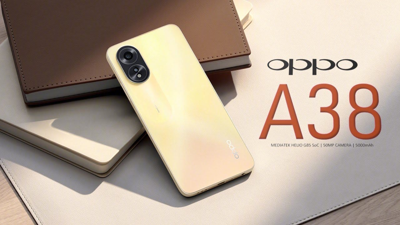 Oppo A38 Smartphone | 4GB+128GB | MediaTek Helio G85 | 6.56” HD+ Display |  50MP Main Camera | 5000