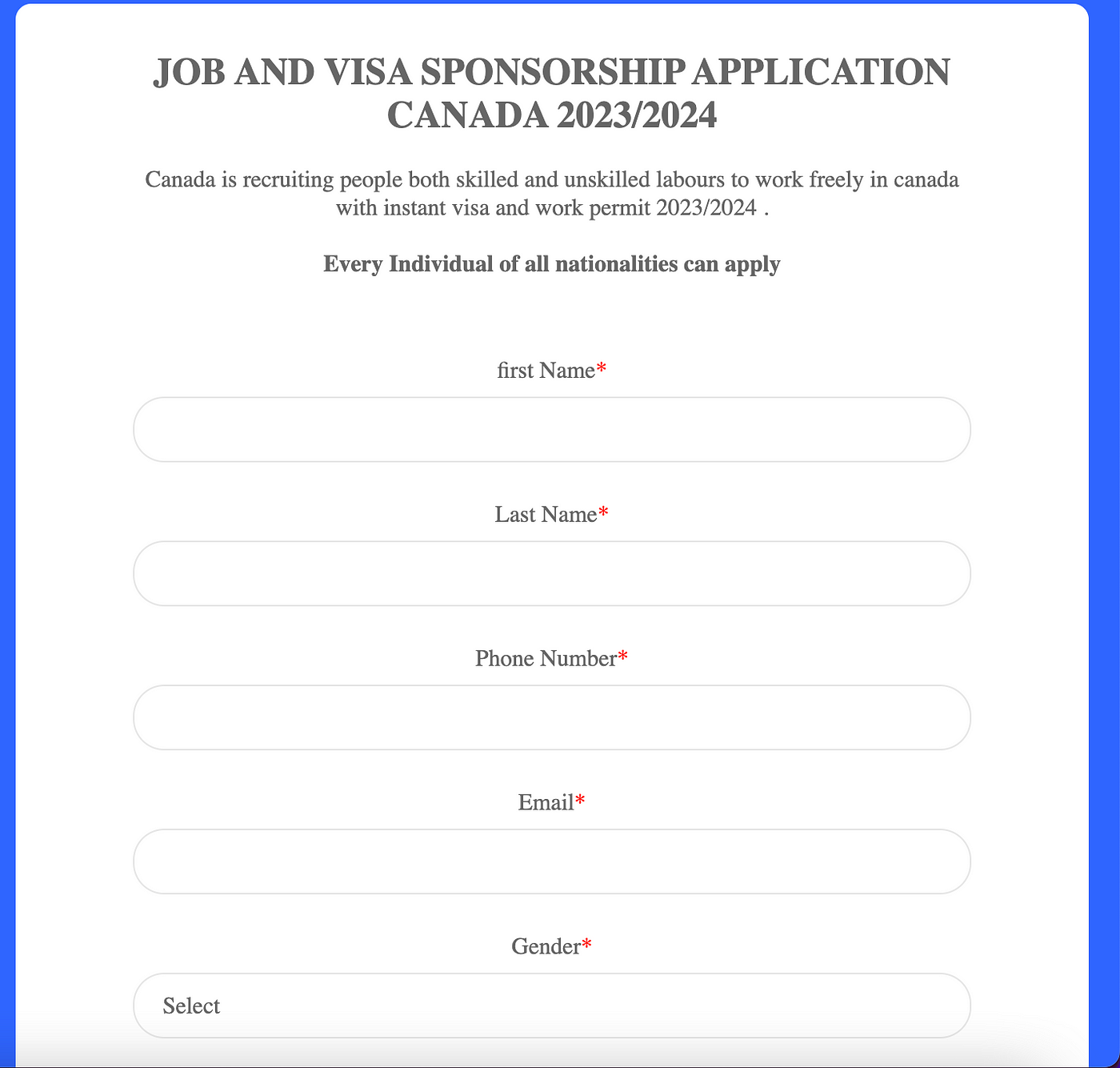 Current Job Vacancies in Canada for with VISA Sponsorship