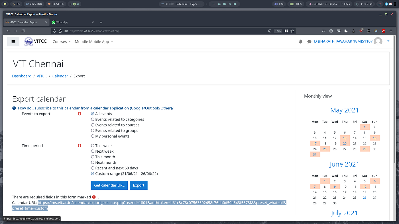 How to synchronise Google Calendar with Moodle 