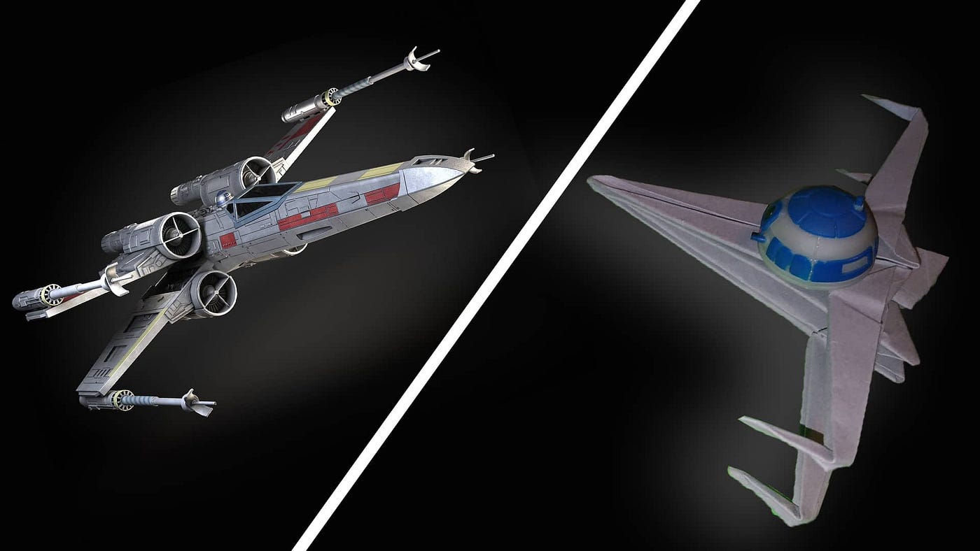 How to make Origami X-wing from the Star Wars