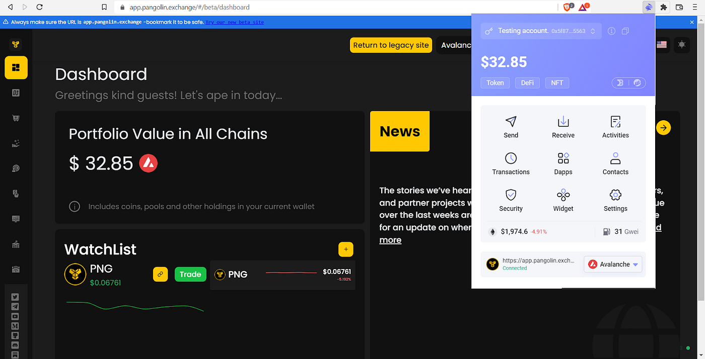 Pangolin Integrates Rabby — a multichain extension wallet powered by Debank  | by Pangolin Exchange | Pangolin Exchange | Medium
