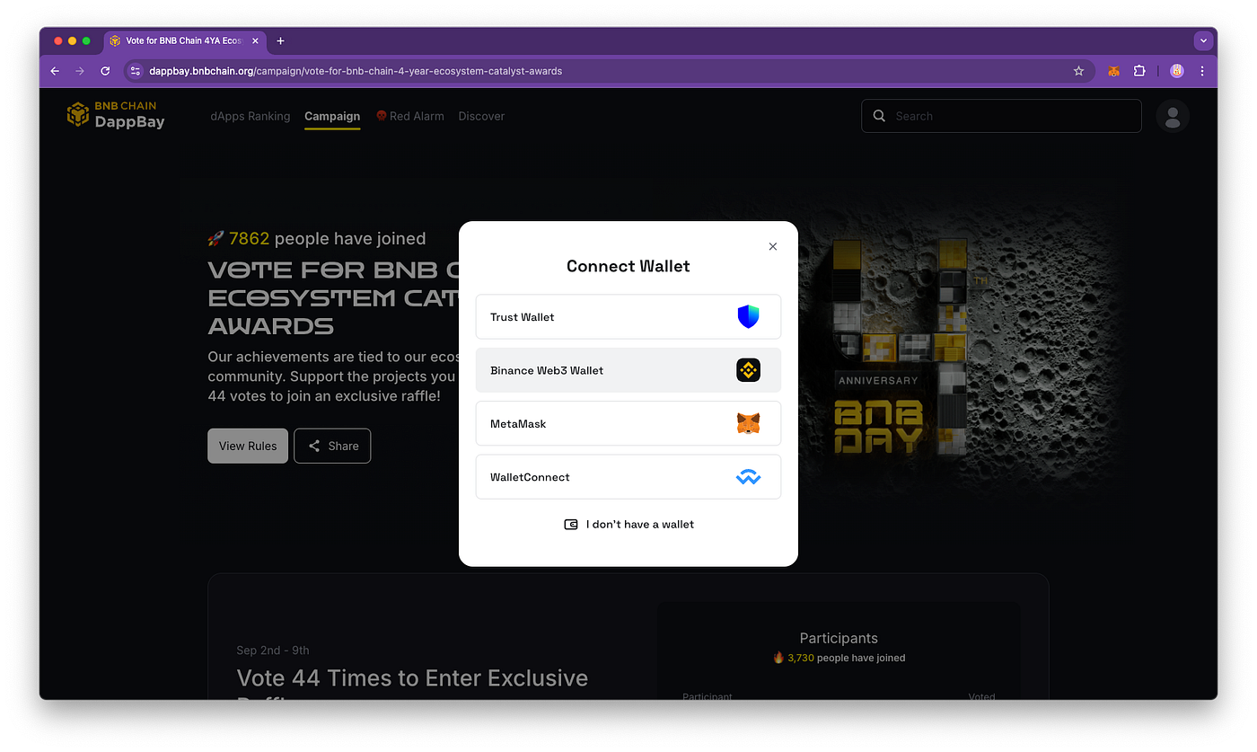 How to Vote for 4EVERLAND in the BNB Chain 4YA Ecosystem Catalyst Awards |  by 4EVERLAND | 4EVERLAND | Medium