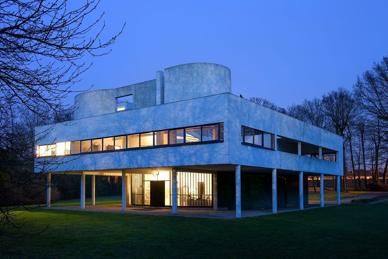 Villa Savoye France House. Specifically, the concrete