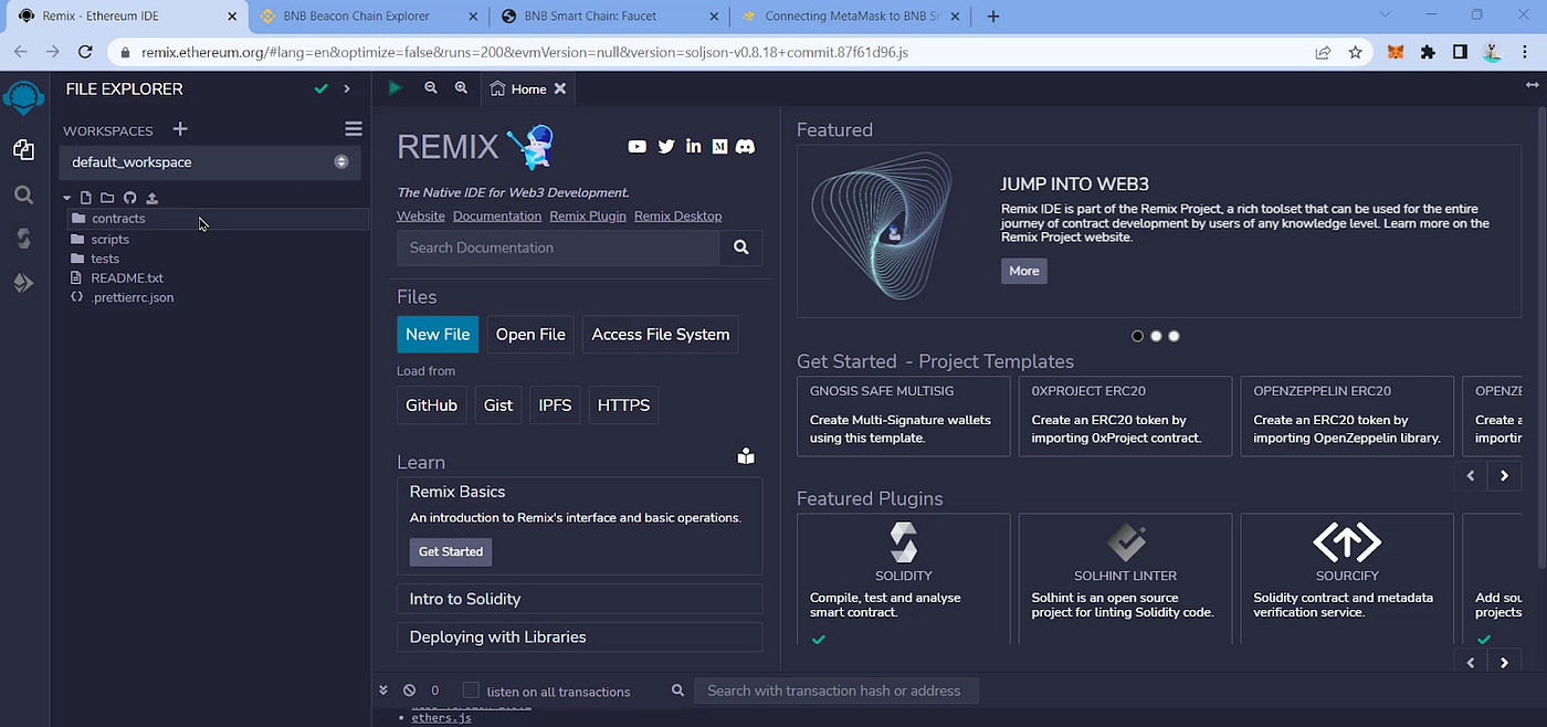 Lab 9: Hello World Contract on Binance Smart Chain (BSC) with Remix IDE |  by web3author | Medium