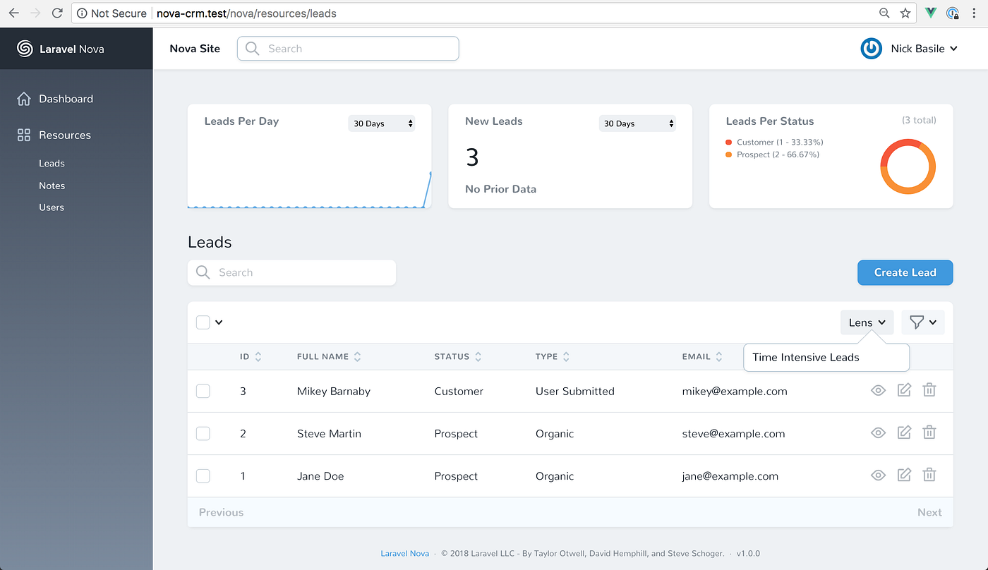 Improving Our Laravel Nova CRM. In my last post, we started building a… |  by Nick Basile | Medium