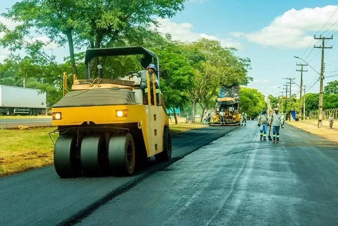 Recapeamento asfáltico de trechos das vias marginais da rodovia BR-277 em STI