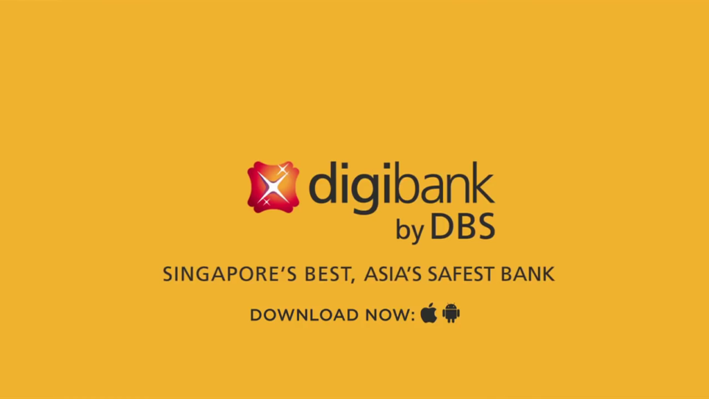 Digibank banner saying it is Asia,s most secure bank