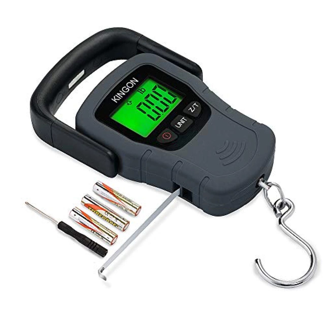 [Backlit LCD Display]Dr.Meter ES-PS01 110lb/50kg Electronic Balance Digital  Fishing Postal Hanging Hook Scale with Measuring Tape, 2 AAA Batteries