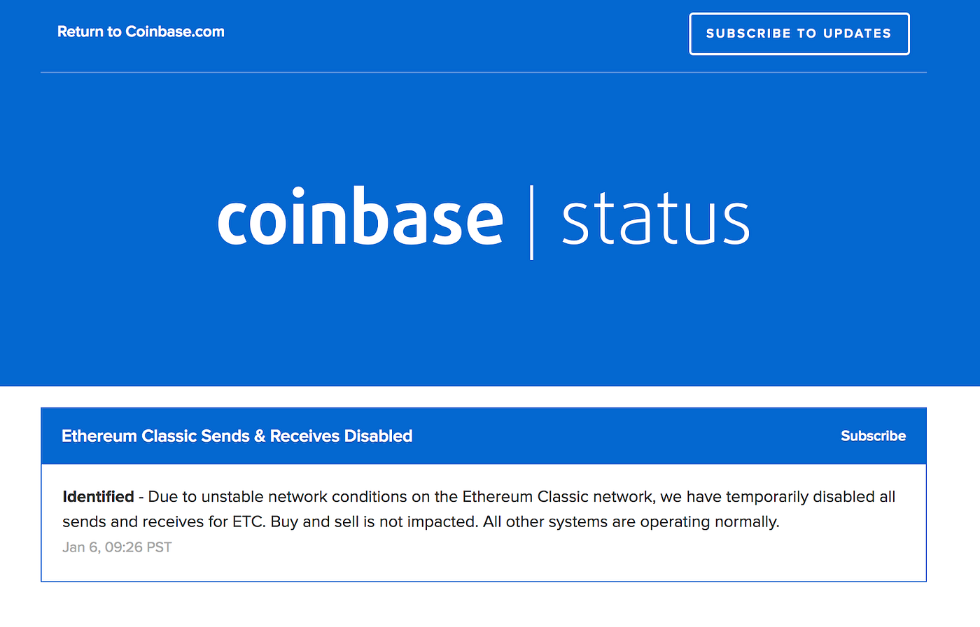 Deep Chain Reorganization Detected on Ethereum Classic (ETC) | by Mark  Nesbitt | The Coinbase Blog | Medium