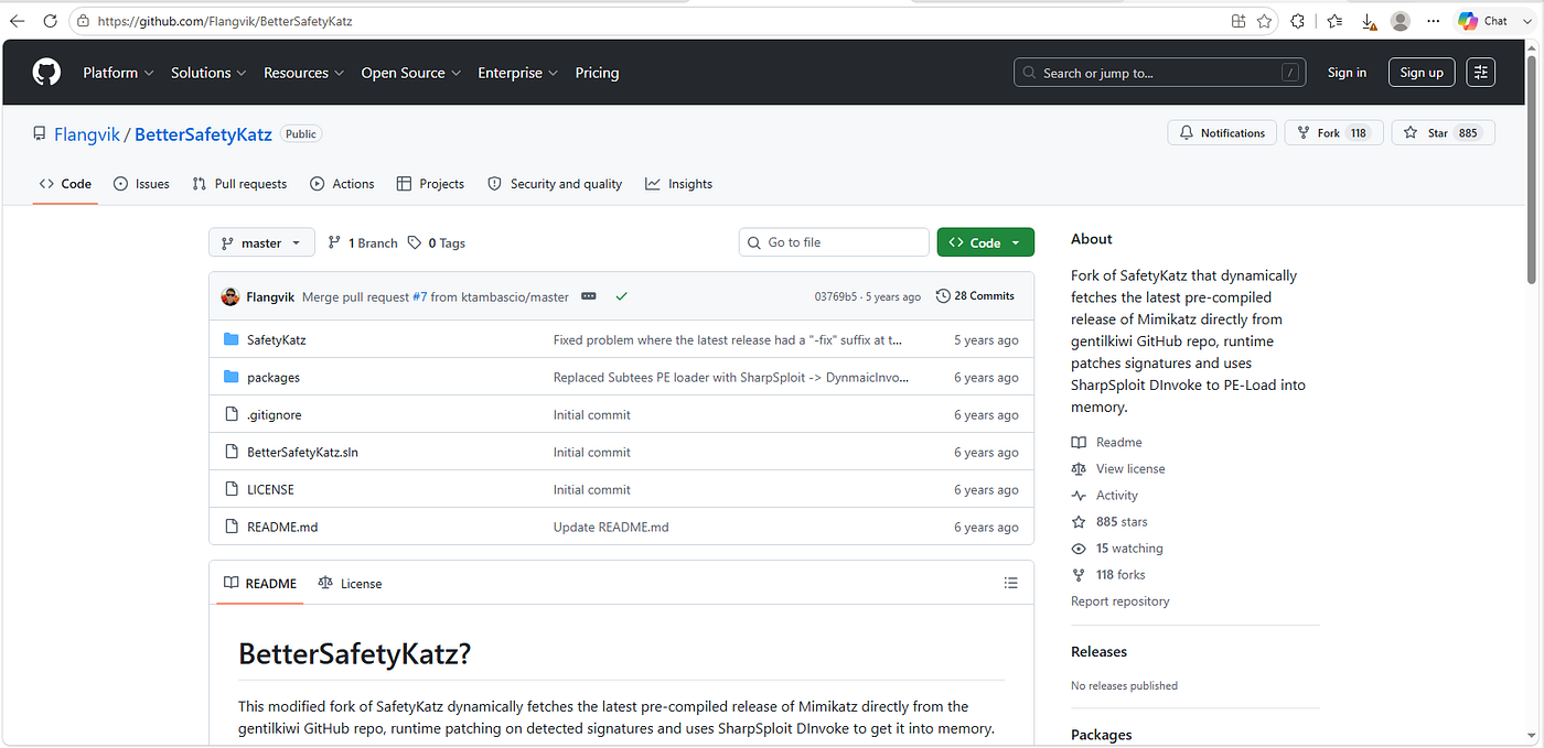 Uso de Mimikatz con BetterSafetyKatz en un entorno con Windows Defender.