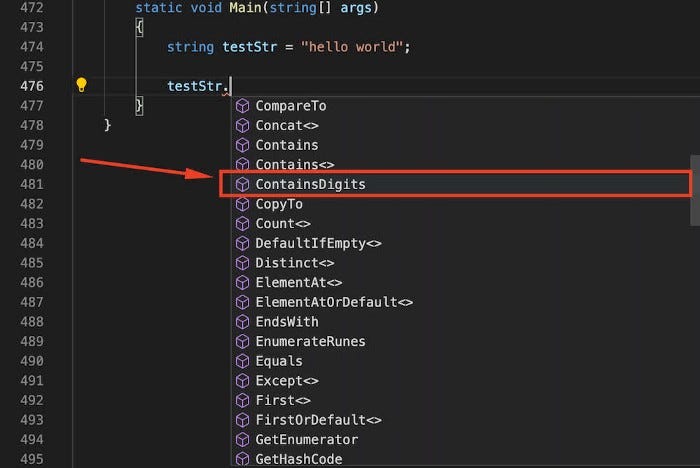 Simple Example of Extension Methods in C#