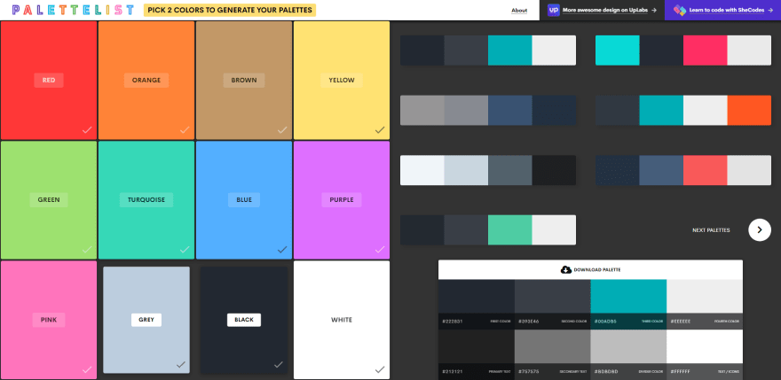 Best Free Color 🌈 Palette Generator 🎨- Ready to use or generate your  own!🤘 — 2023 | by ThemeSelection | Muzli - Design Inspiration
