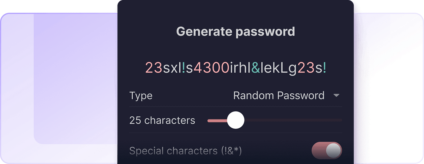 Generate variable-length secured passwords