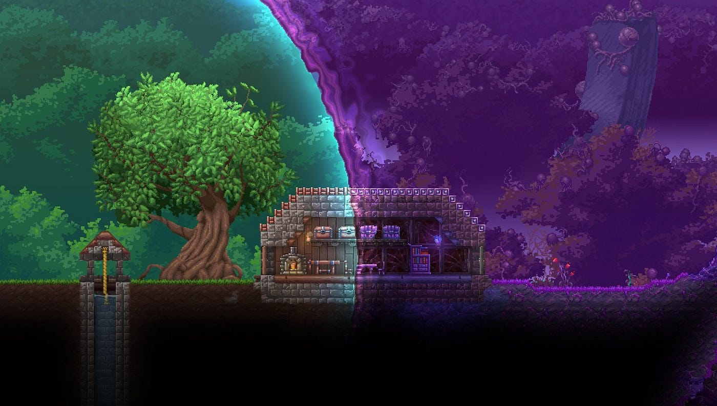 I built an arena!  Terraria house design, Game level design, Building