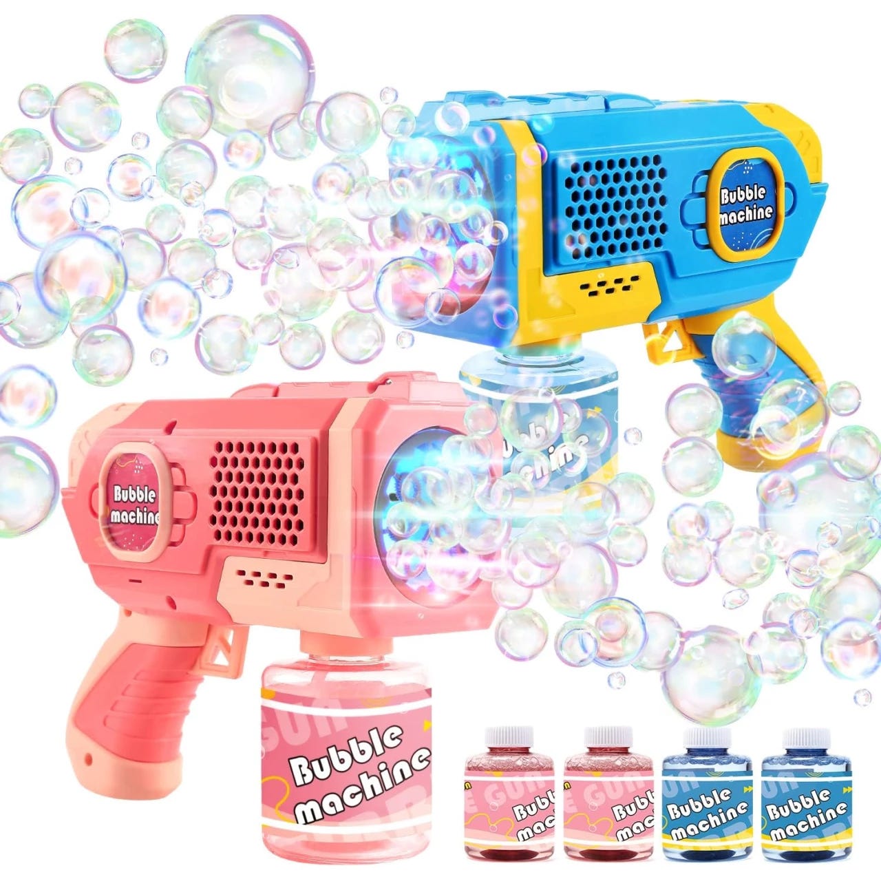 Bubble Gun For Kids With 360 Leak-proof Design, Machine Gun With Light, blower Machine 5000+ Bubbles/ Minute,outdoor Bubble Toy With 1 Bubble  Solutio