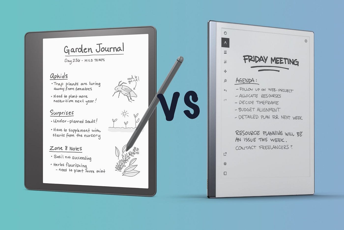 Kindle Scribe vs Remarkable 2: E Ink tablets