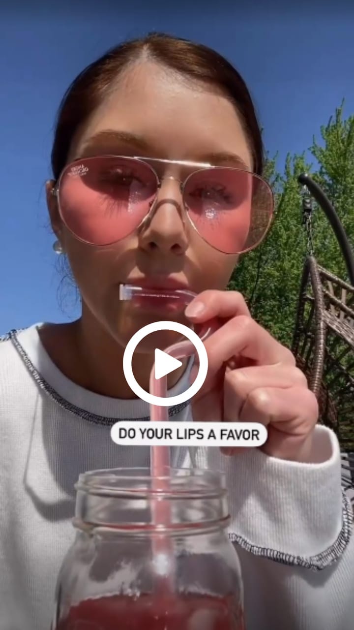 Beauty whizz tests antiwrinkle straw that stops lips from pursing