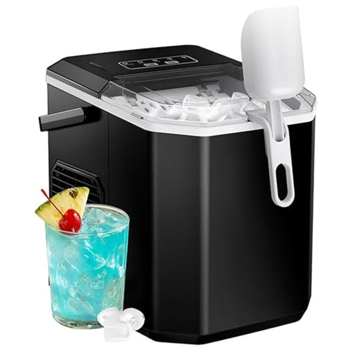 EUHOMY Ice Maker Countertop Machine - 26 lbs in 24 Hours, 9 Cubes Ready in  8 Mins, Electric ice maker and Compact potable ice maker with Ice Scoop and  Basket. Perfect for Home/Kitchen/Office.(Sliver) : Appliances 