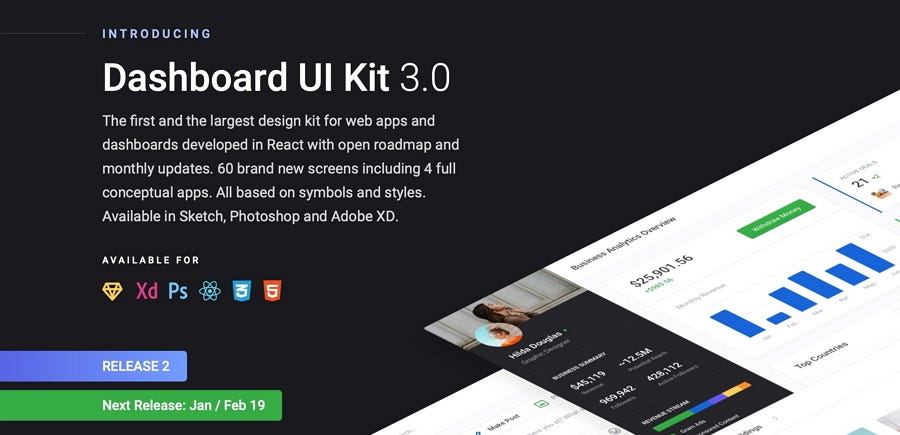 50 Best Free Dashboard UI Kits and Templates in 2019 | by Amy Smith | UX  Planet