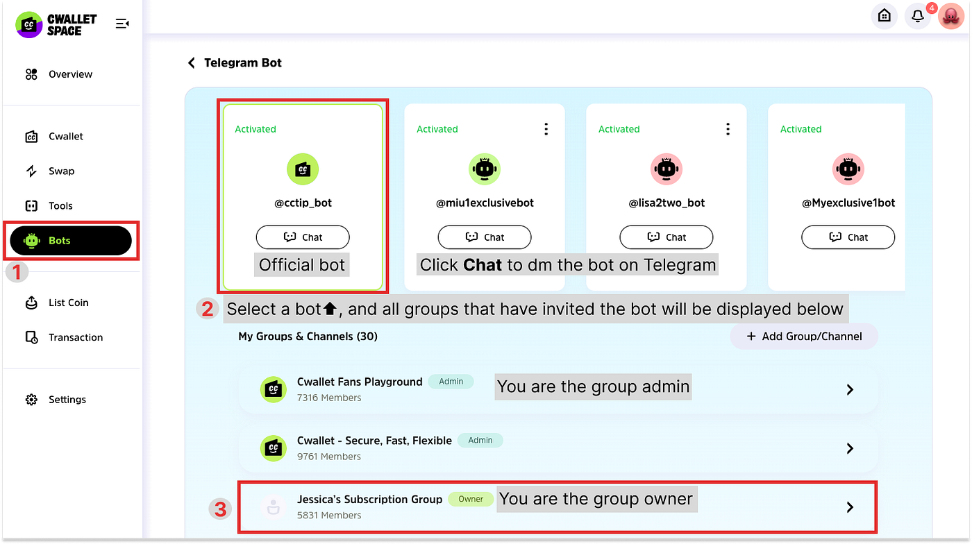 How to Manage Your Telegram Subscription Channel with Crypto Payments |  Cwallet