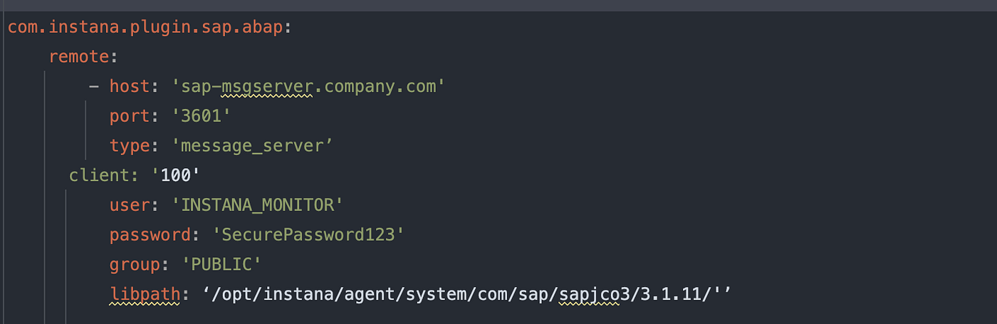 Configuring SAP ABAP message server connections in Instana