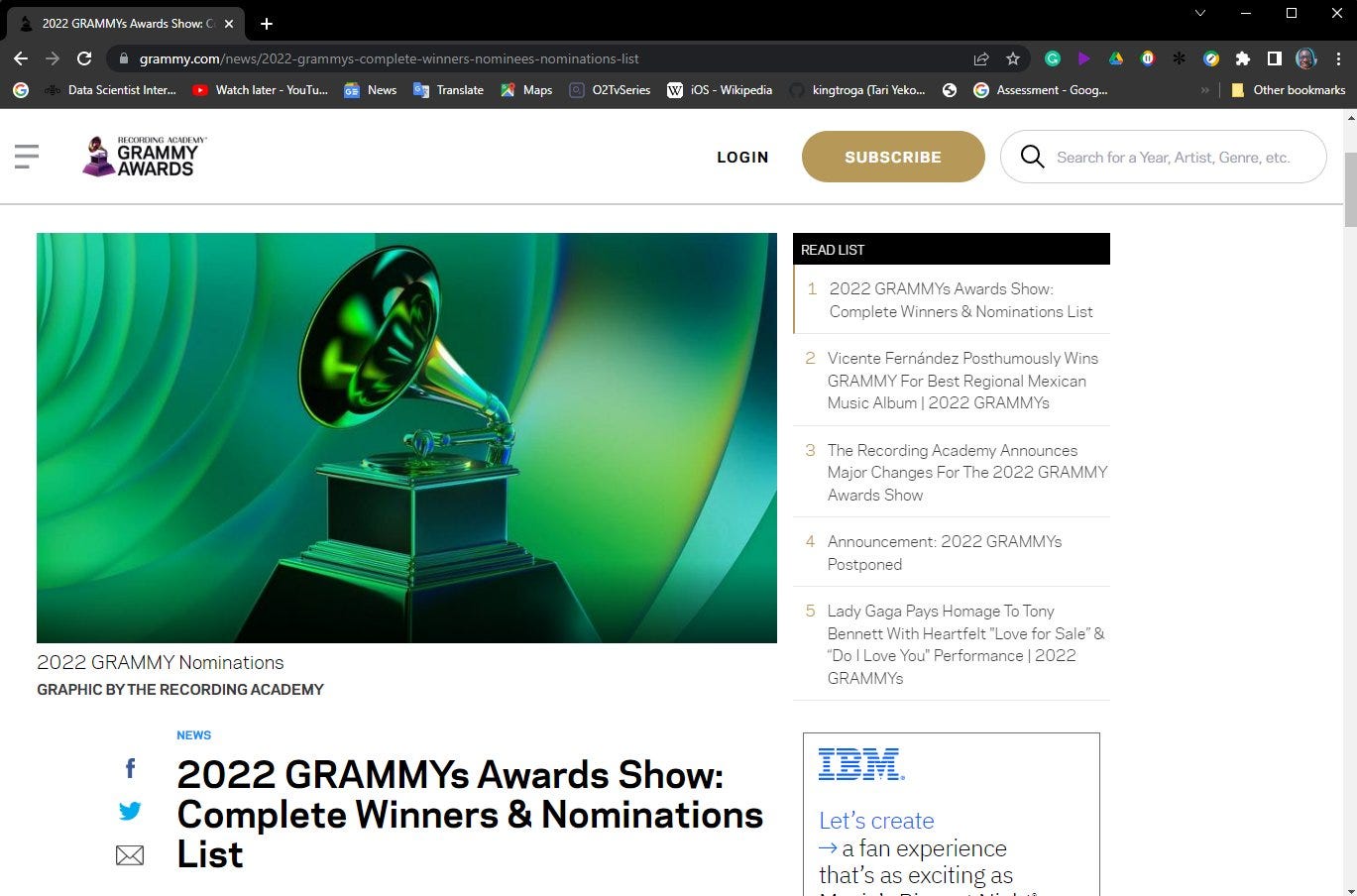 2022 GRAMMYs Awards Show: Complete Winners & Nominations List