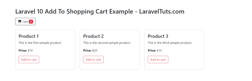 Laravel 10 Bootstrap Add Product to Shopping Cart Tutorial | by LaravelTuts  | Medium