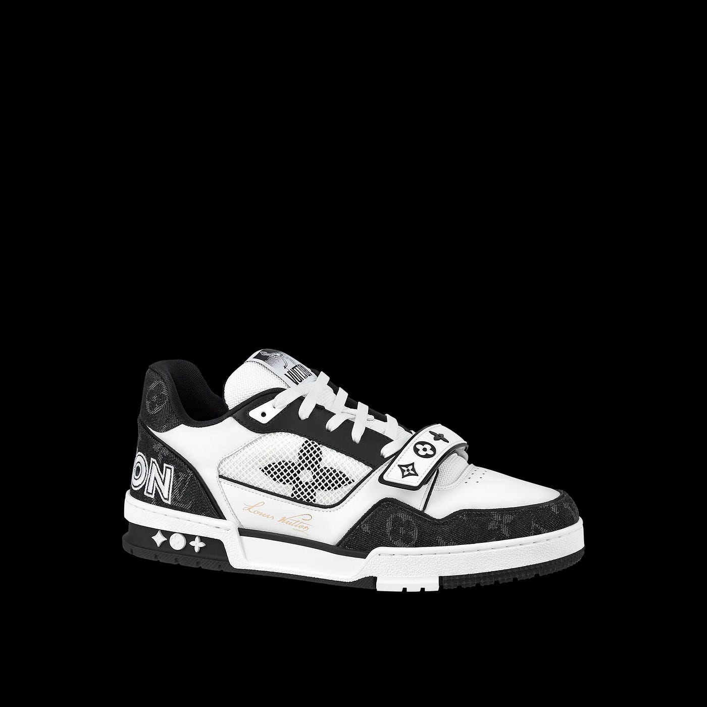 Louis Vuitton TRAINER Men's denim Black/White Velcro Sneaker -  globalluxurys - Medium