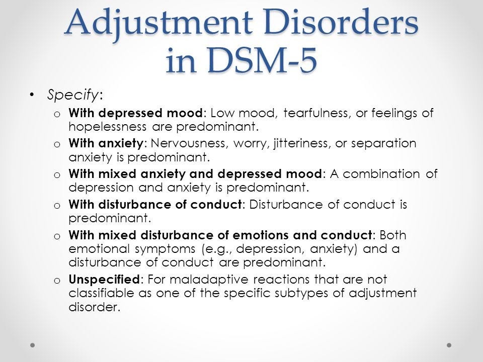 Adjustment disorder in children