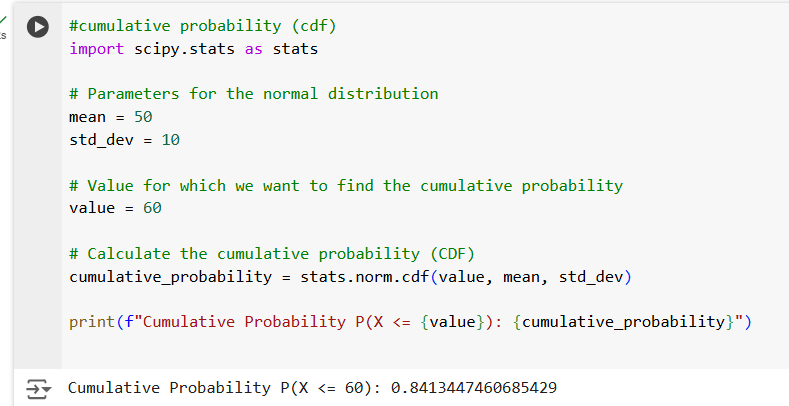 Use Python to explain the normal distribution in simplistic