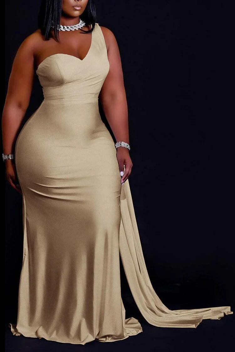 slim fit dress slacks Final Sale Plus Size One Bell Sleeve Bodycon Dress in Black and Gold Print