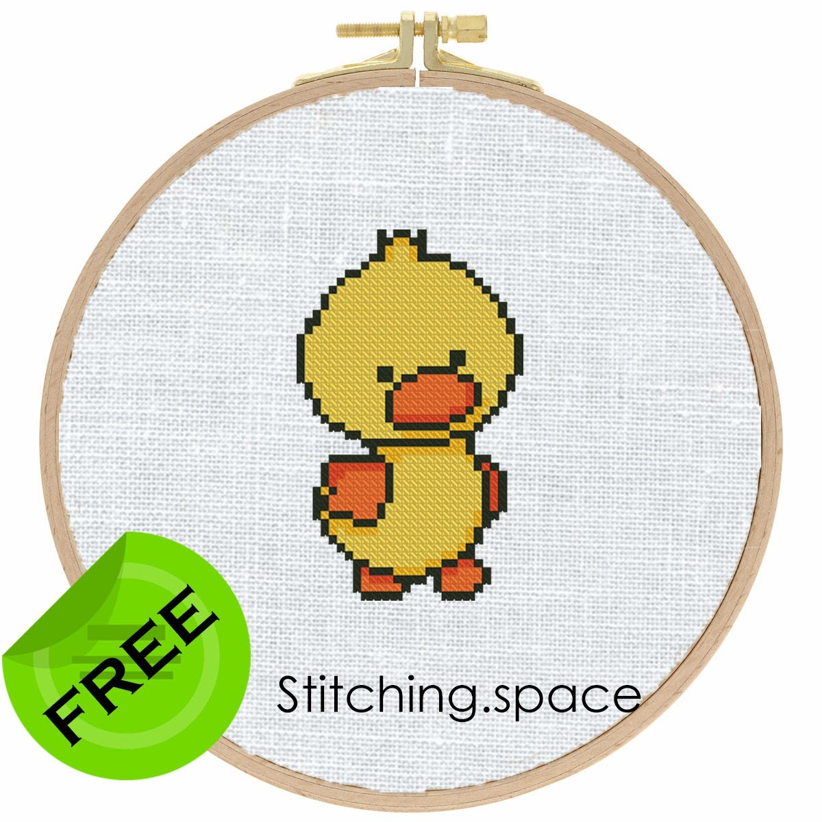 The free small cross-stitch pattern “Mini Duck” in modern style for  beginners. - EPATTERNJS - Cross stitch - Medium