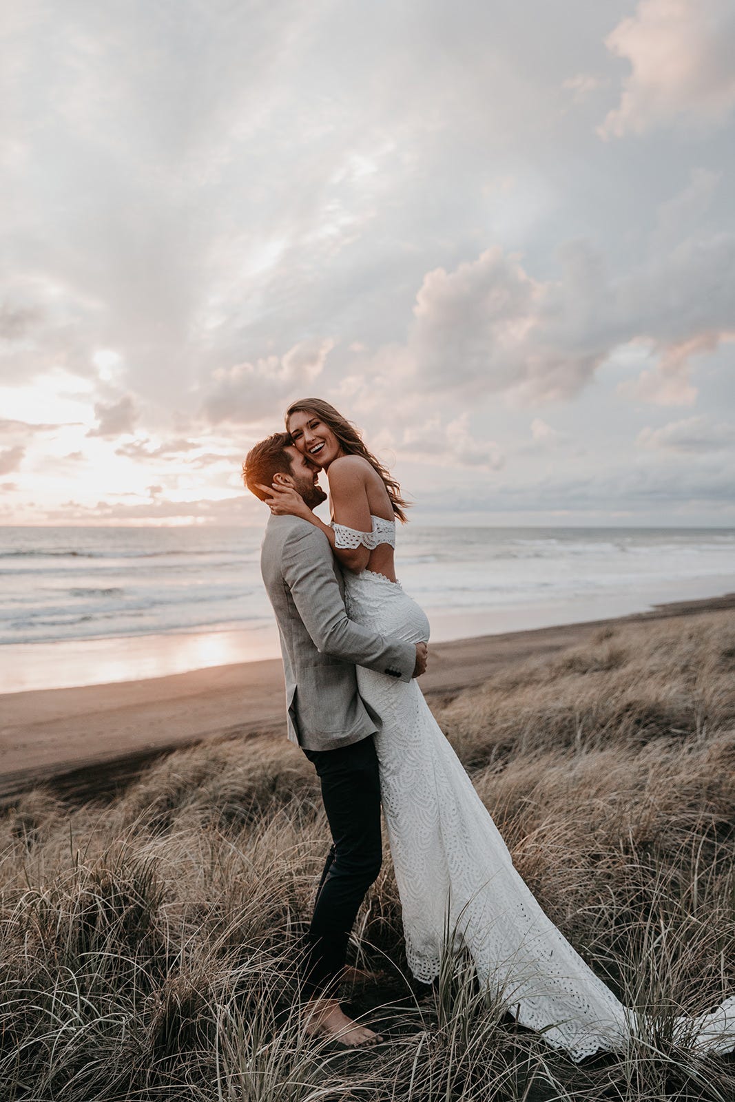 Lola in the Paloma Gown. An intimate seaside elopement in NZ | by Grace  Loves Lace | Medium