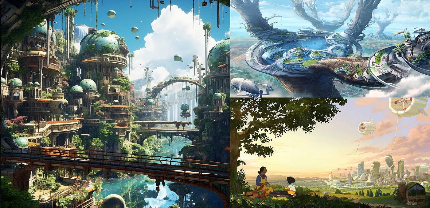 solarpunk,city, green,plants, buildings,art nouveau, concept art 