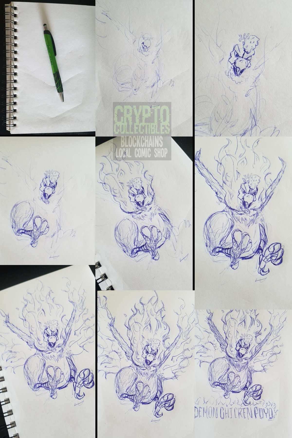 Crypto Collectibles presents Demon Chicken Poyo for #TrialbyComics and  #Inktober2018 Day 5 #Chicken | by Crypto Collectibles | Medium